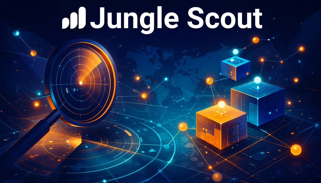 Visuel Jungle Scout pour vendeur Amazon débutant : recherche produit et détection d’opportunités rentables grâce aux données, selon le guide SellerBoost pour Jungle Scout.