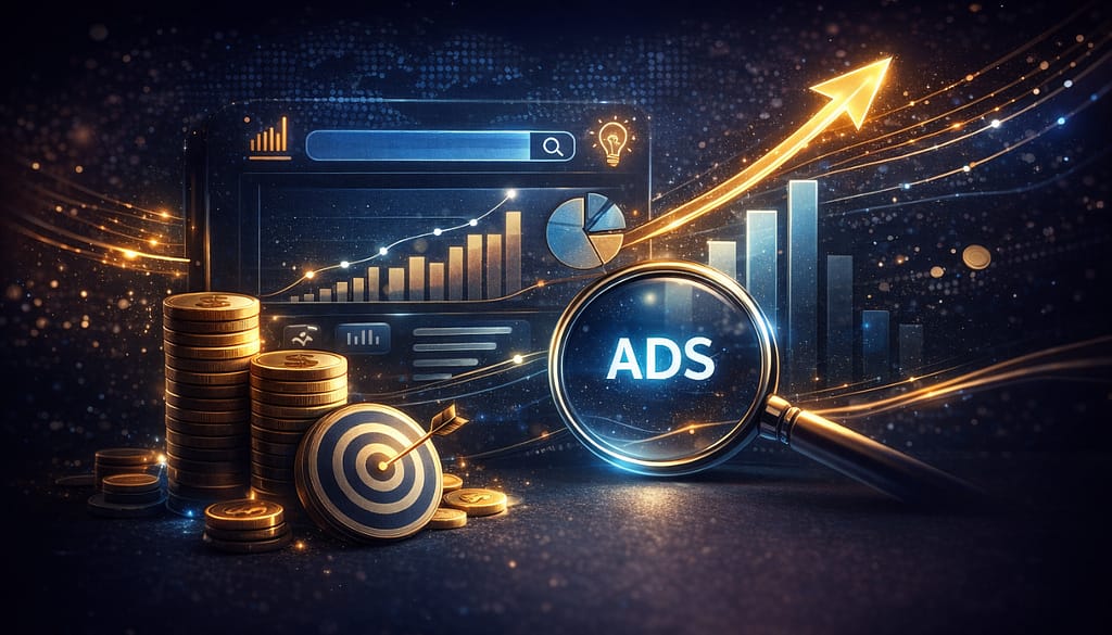 Outil publicité marketplace avec analyse de campagnes et graphique de performance